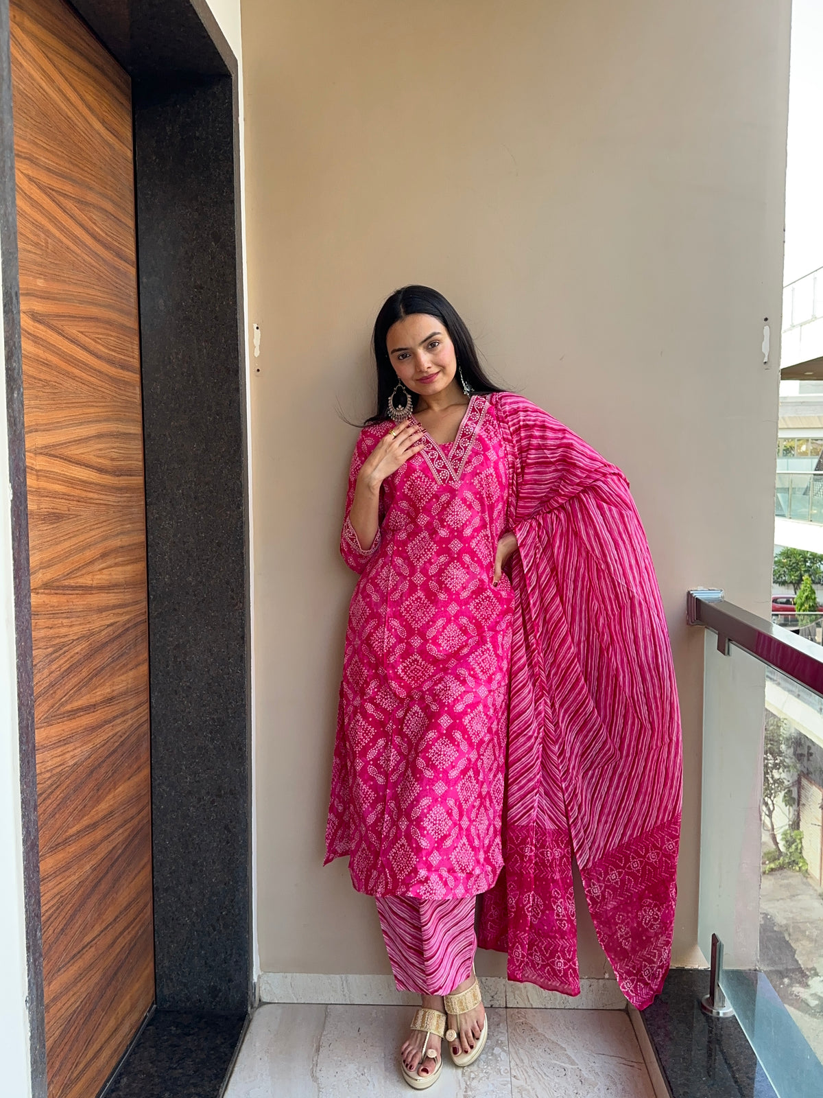 Royal Pink Jaipur Cotton Kurta Pant Set