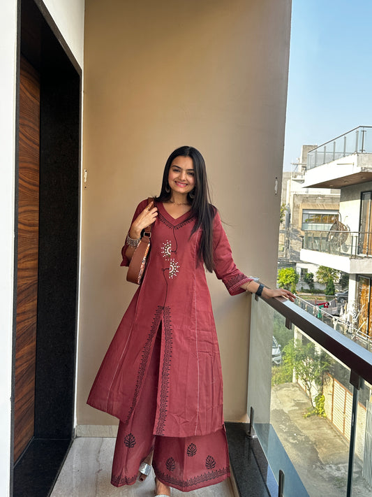 Dark Fantasy Handwork Kurta Palazzo Set