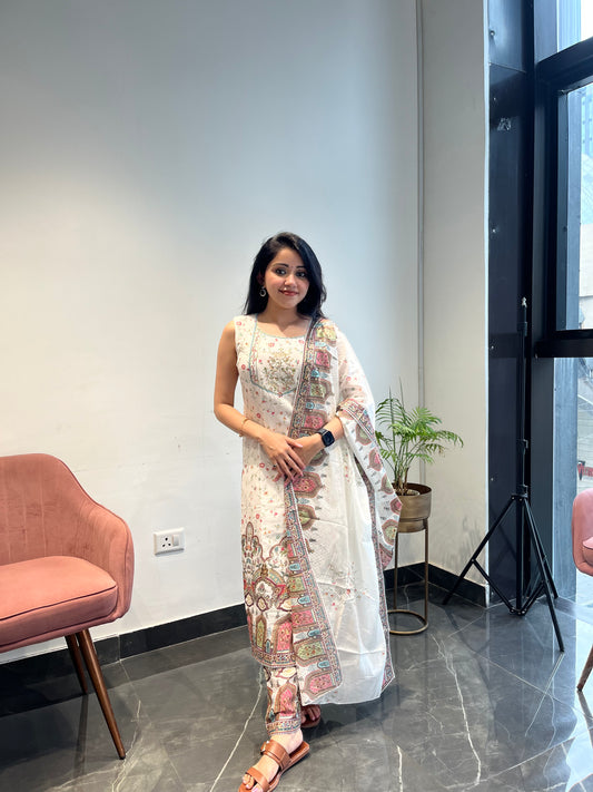 Regal Aura Mulmul Cotton Anarkali Suit Set