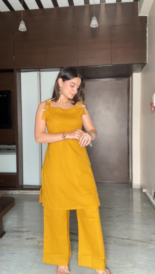 Golden Orche Pure Cotton Sleeveless Co-ord Set