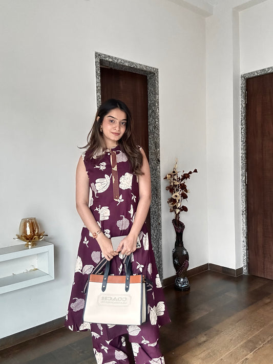 Amethyst Wine Pure Cotton Co-ord Set