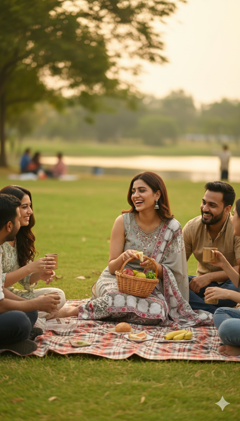 Ivory Mist Grey Gulnaar Printed Suit Set