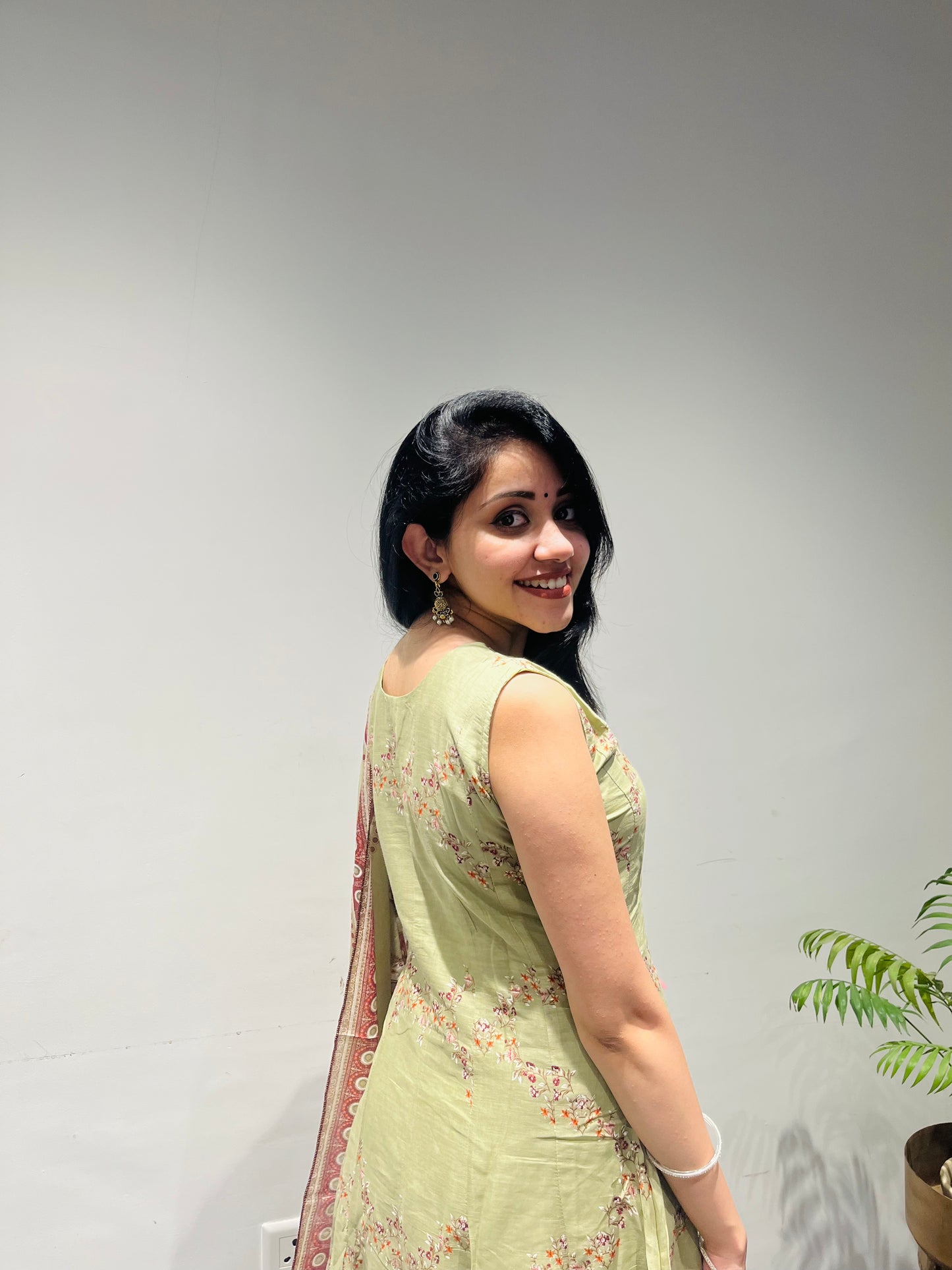 Pista Ivy Mulmul Cotton Anarkali Suit Set