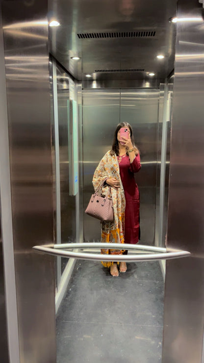 Maroon Muse Kurta Set