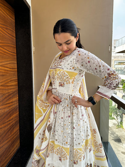 Majestic Yellow Nyra Cut Kurta Palazzo Set