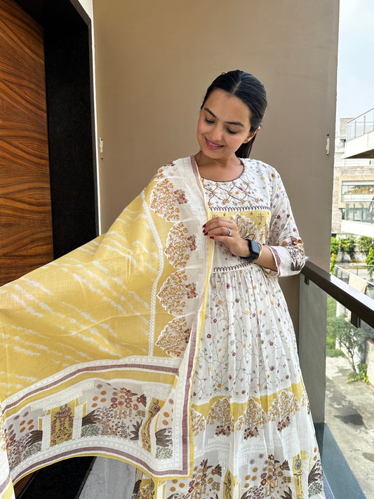Majestic Yellow Nyra Cut Kurta Palazzo Set