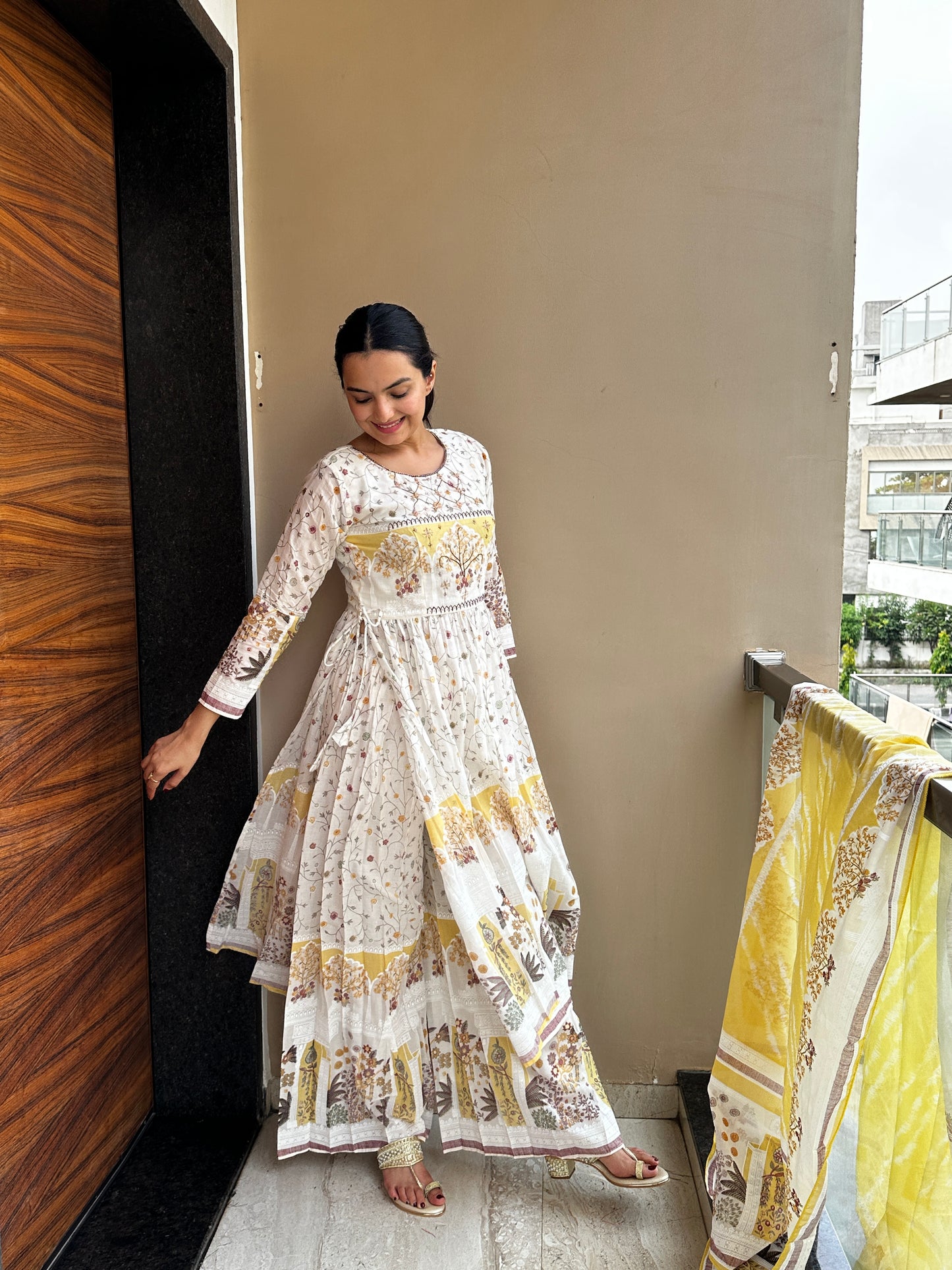 Majestic Yellow Nyra Cut Kurta Palazzo Set