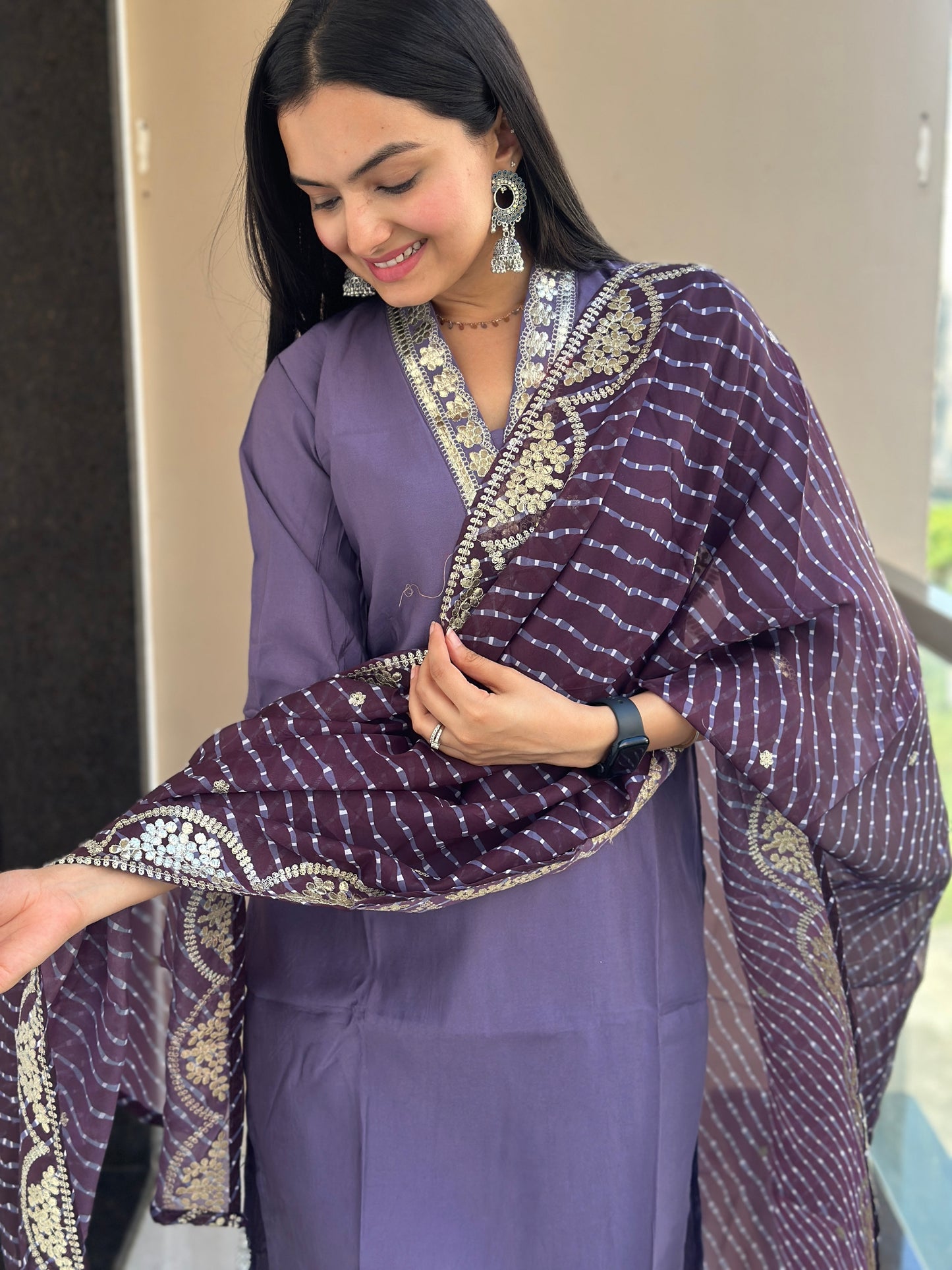 Violet Haze Muslin Cotton Kurta Pant Set