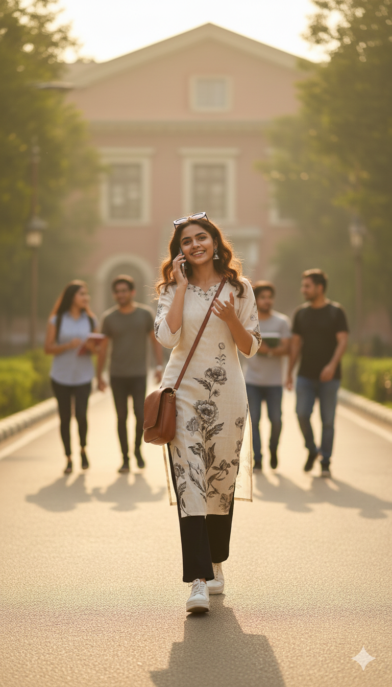 Creamy Crepe Handwork & Printed Kurti