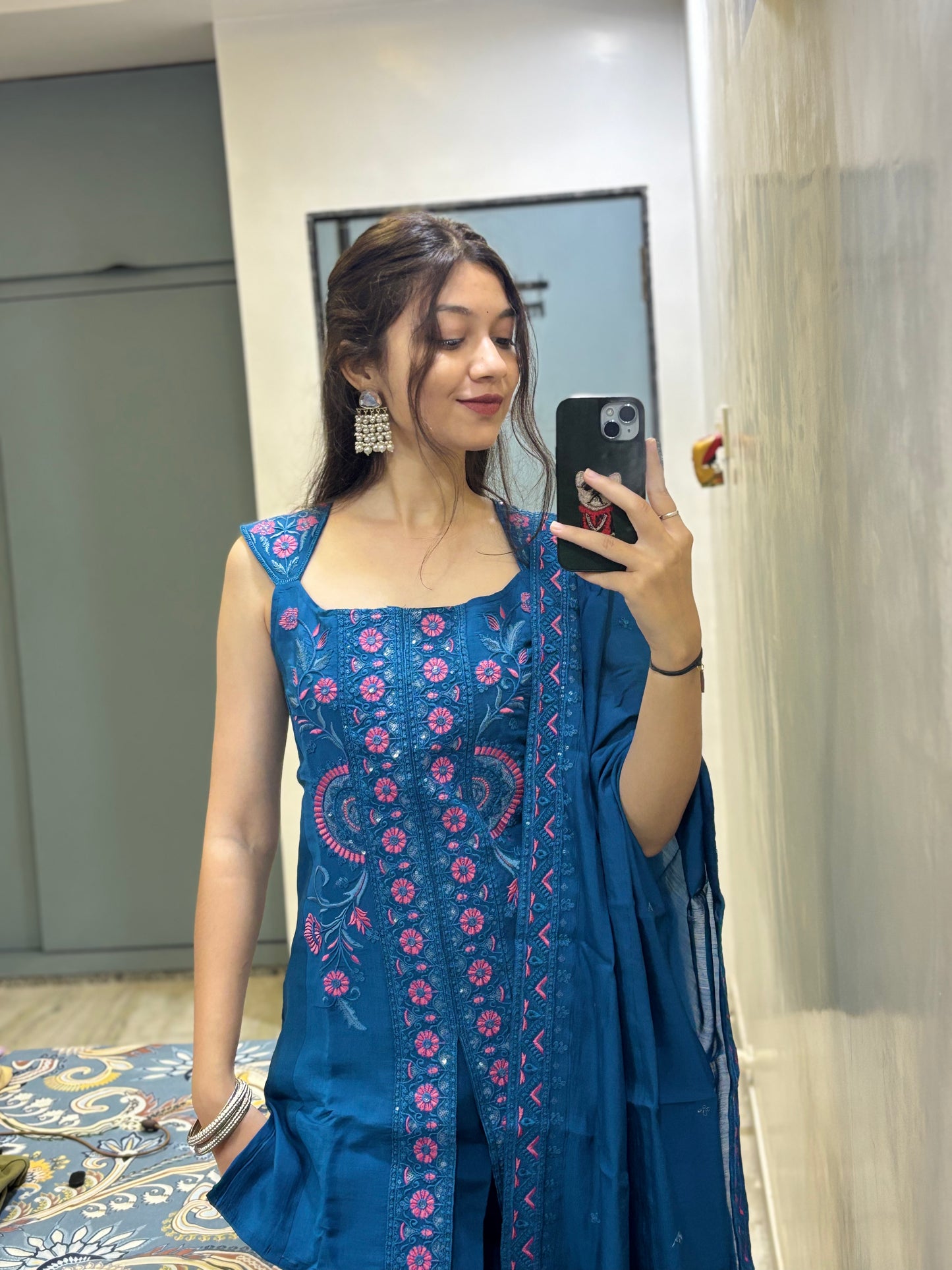 Royal Blue Handwork Suit Set