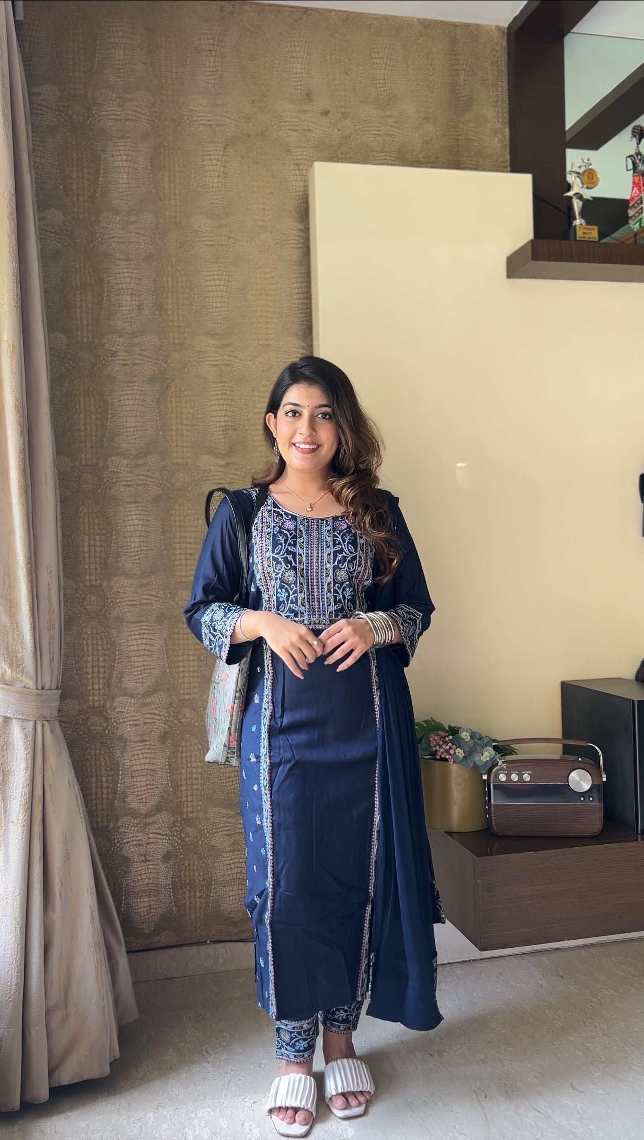 Sapphire Blue Pure Cotton Kurta Pant Set