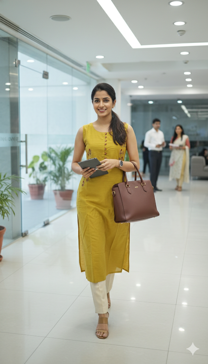 Elegant Mustard Ease Kurti