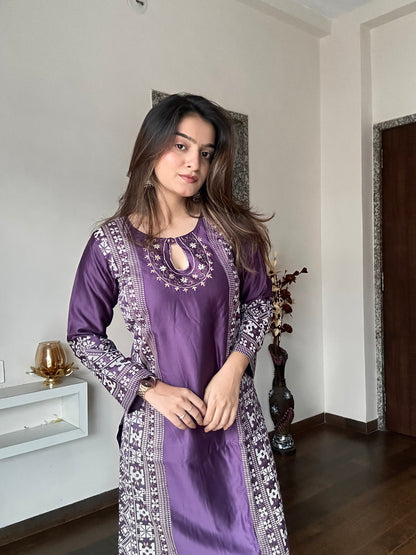 Malbec Purple Printed Co-ord Set