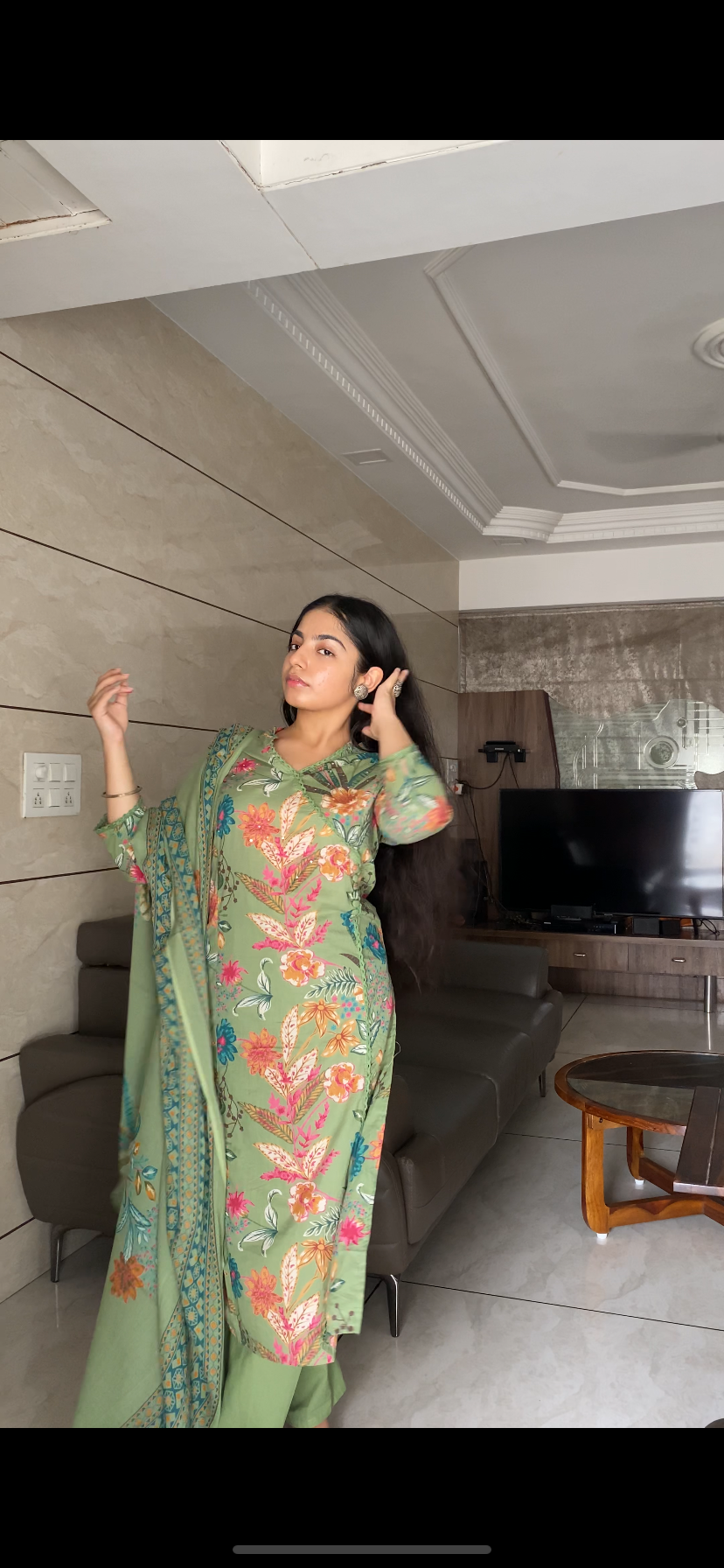 Pista Floral Whisper Kurta Pant Set
