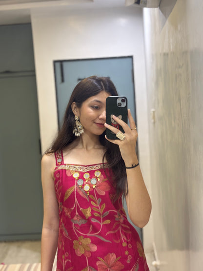 Scarlet Bloom Luxe Mirror Embroidered Set