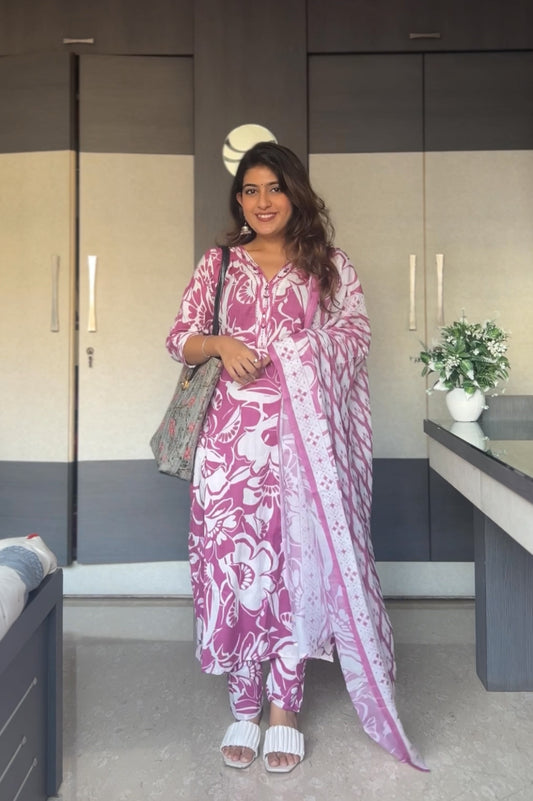 Gulabi Nazakat Pure Cotton Suit Set