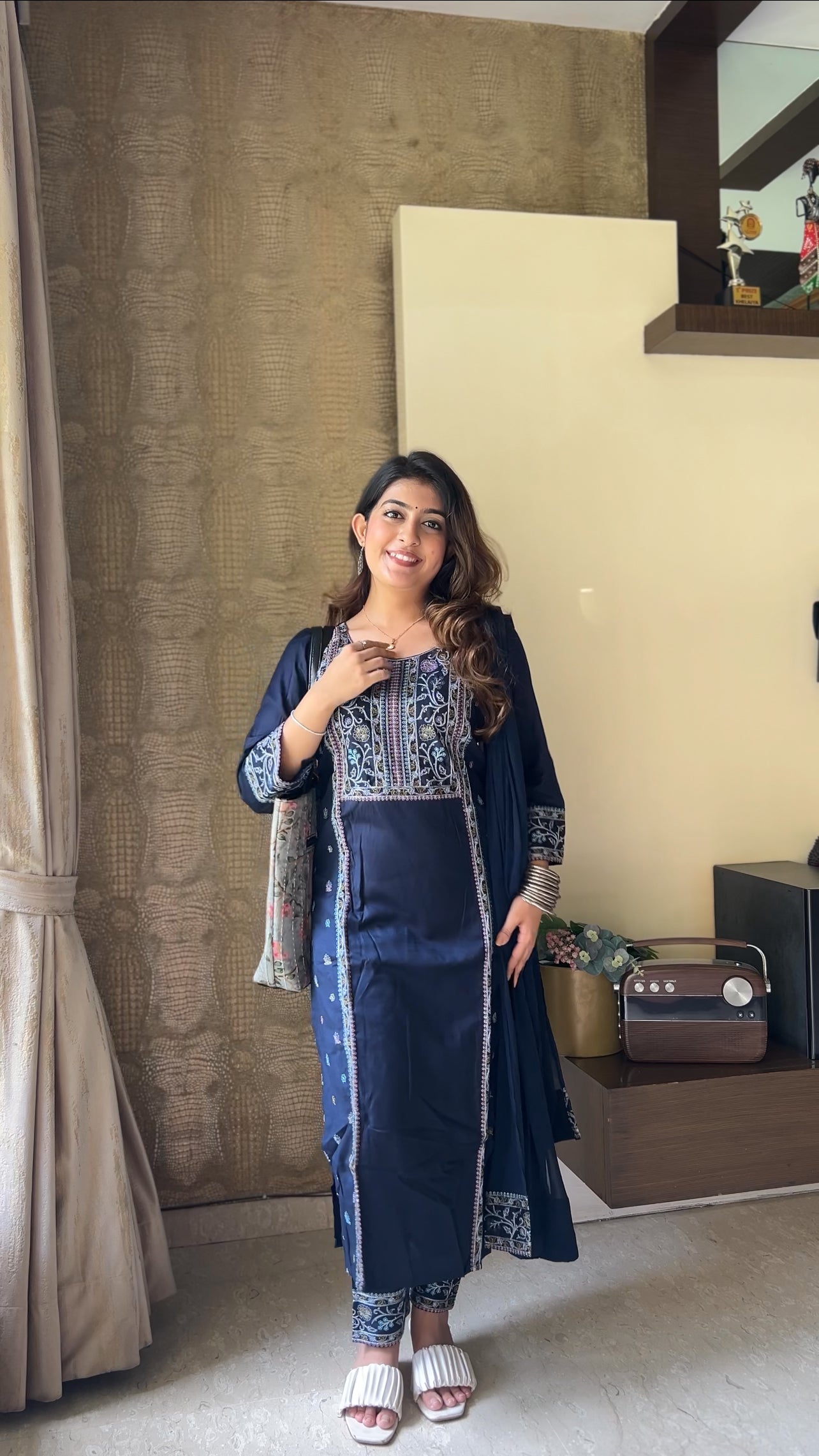 Sapphire Blue Pure Cotton Kurta Pant Set