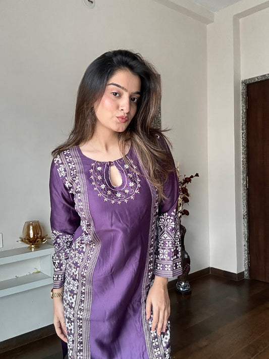 Malbec Purple Printed Co-ord Set