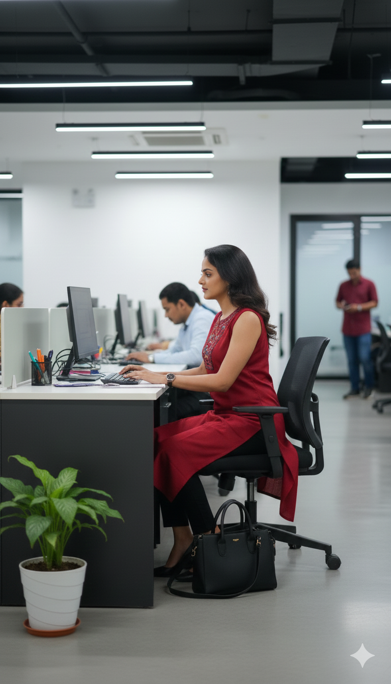 Crimson Aura Embroidered Kurti