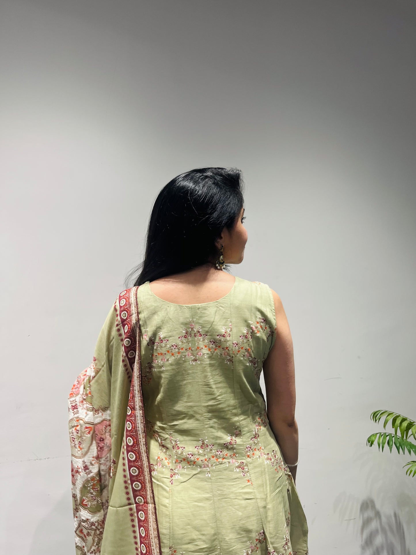 Pista Ivy Mulmul Cotton Anarkali Suit Set