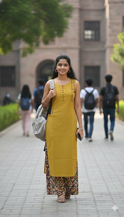 Elegant Mustard Ease Kurti