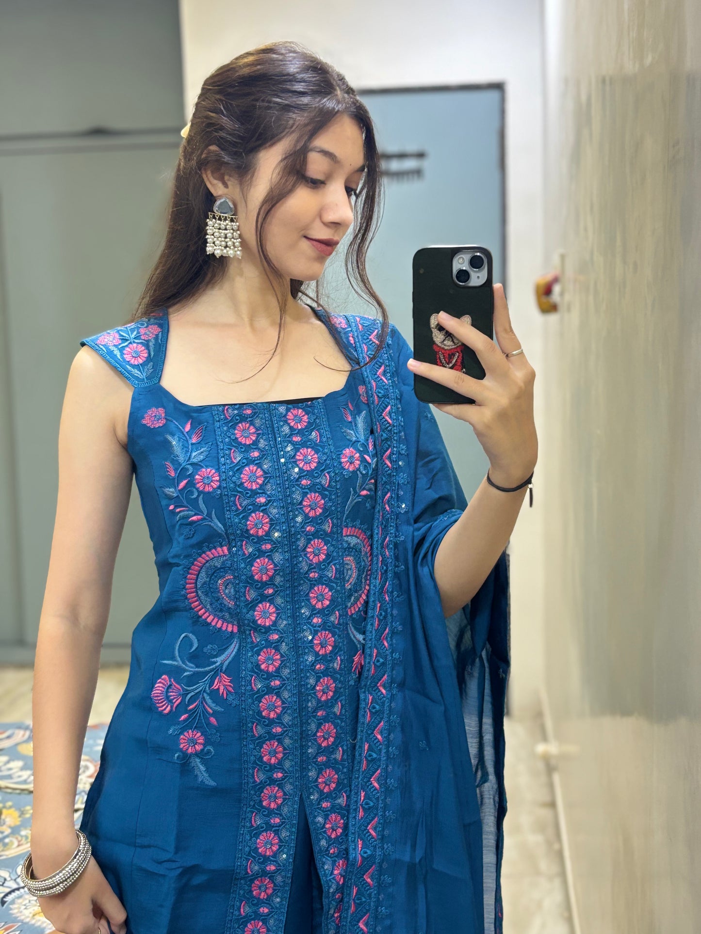 Royal Blue Handwork Suit Set