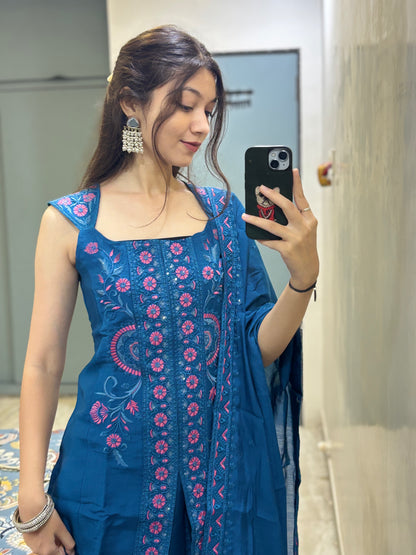 Royal Blue Handwork Suit Set