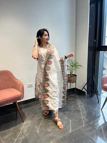 Regal Aura Mulmul Cotton Anarkali Suit Set