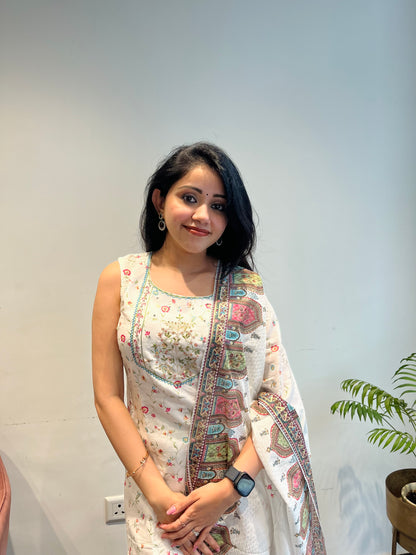 Regal Aura Mulmul Cotton Anarkali Suit Set